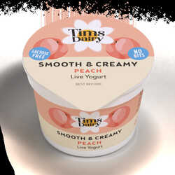 Tim's Smooth & Creamy Peach Fruit Yoghurt Tray 12 x 80g (lactose free)
