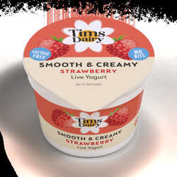 Tim's Smooth & Creamy Strawberry Yoghurt Tray 12 x 80g (lactose free)