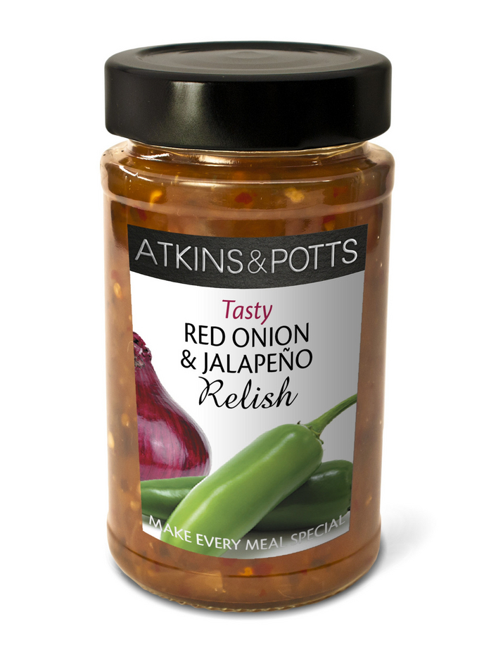 Atkins & Potts Red Onion & Jalapeno Relish 250g Order Online Fisher of Newbury